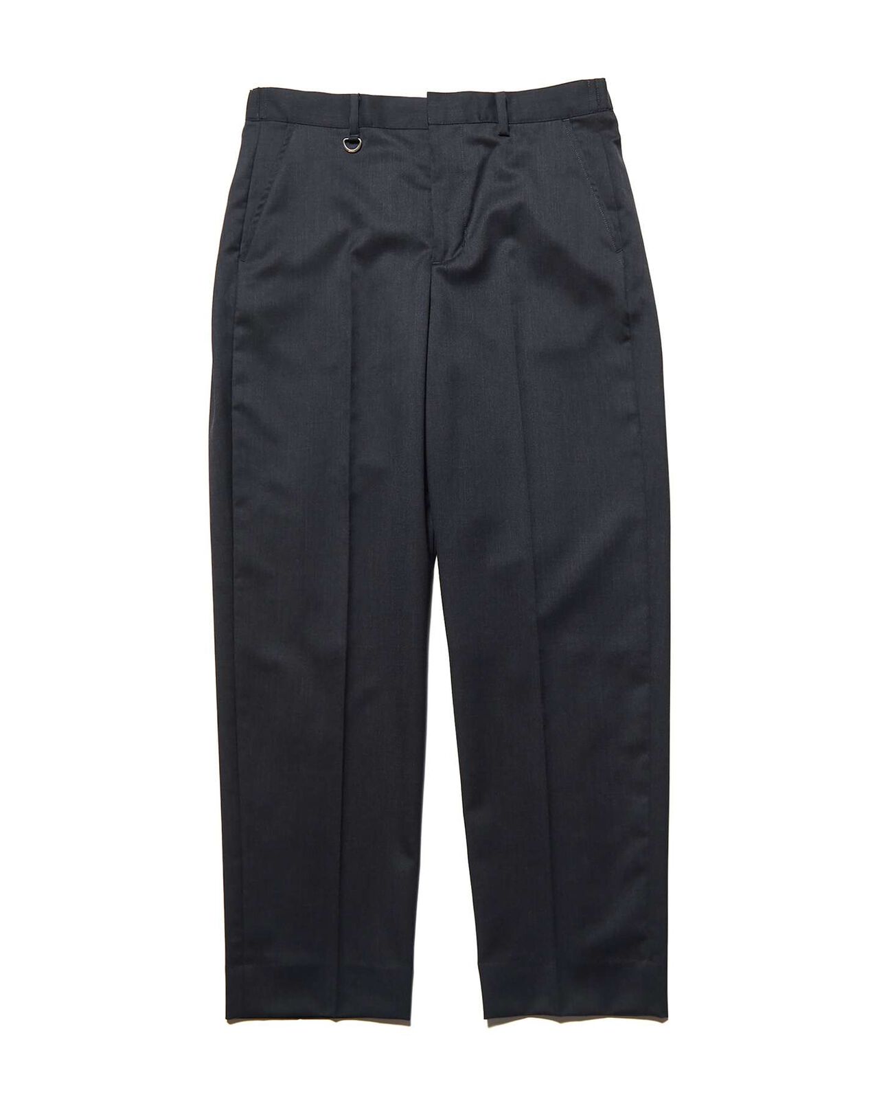 WOOL GABARDINE SLIM-FIT SHIRRING SLACKS,CHARCOAL GRAY, large image number 0