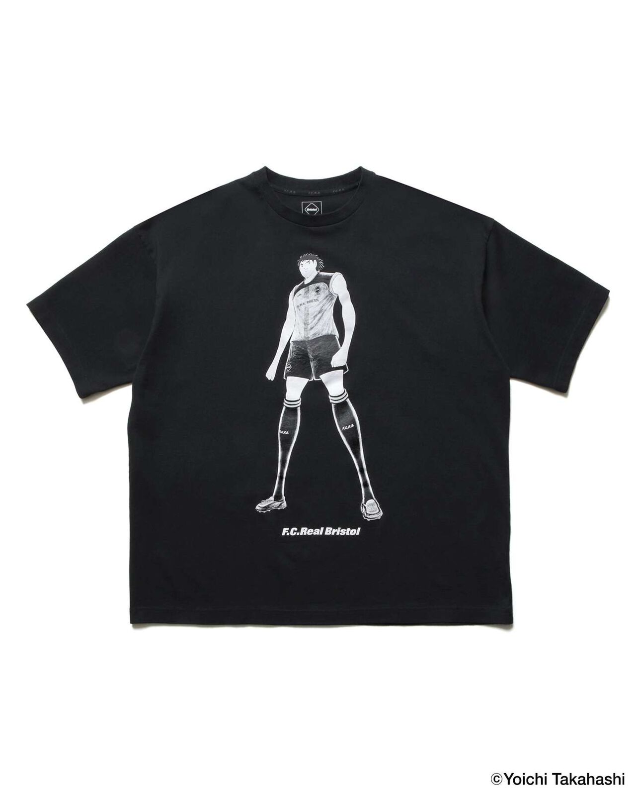 KOJIRO HYUGA ON THE FRONT BAGGY TEE,BLACK, large image number 0