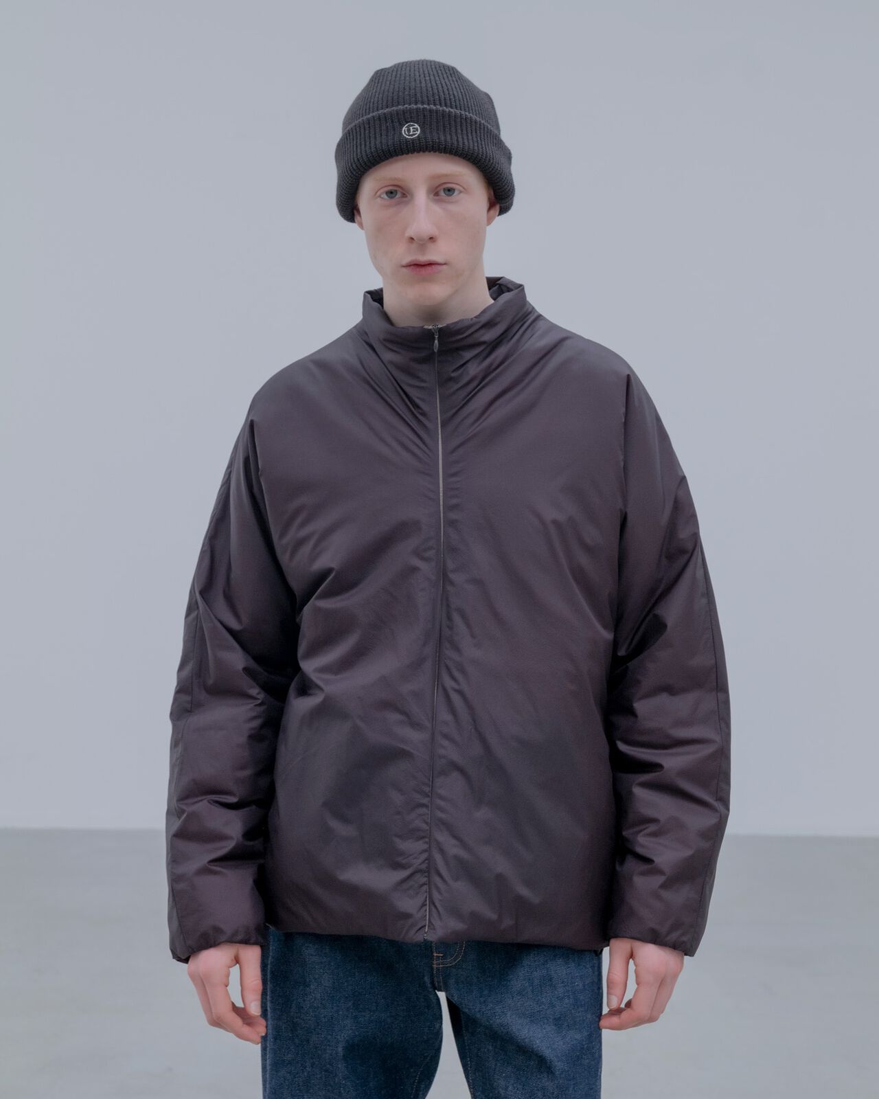 DOLMAN SLEEVE PADDED BLOUSON,BROWN, large image number 5
