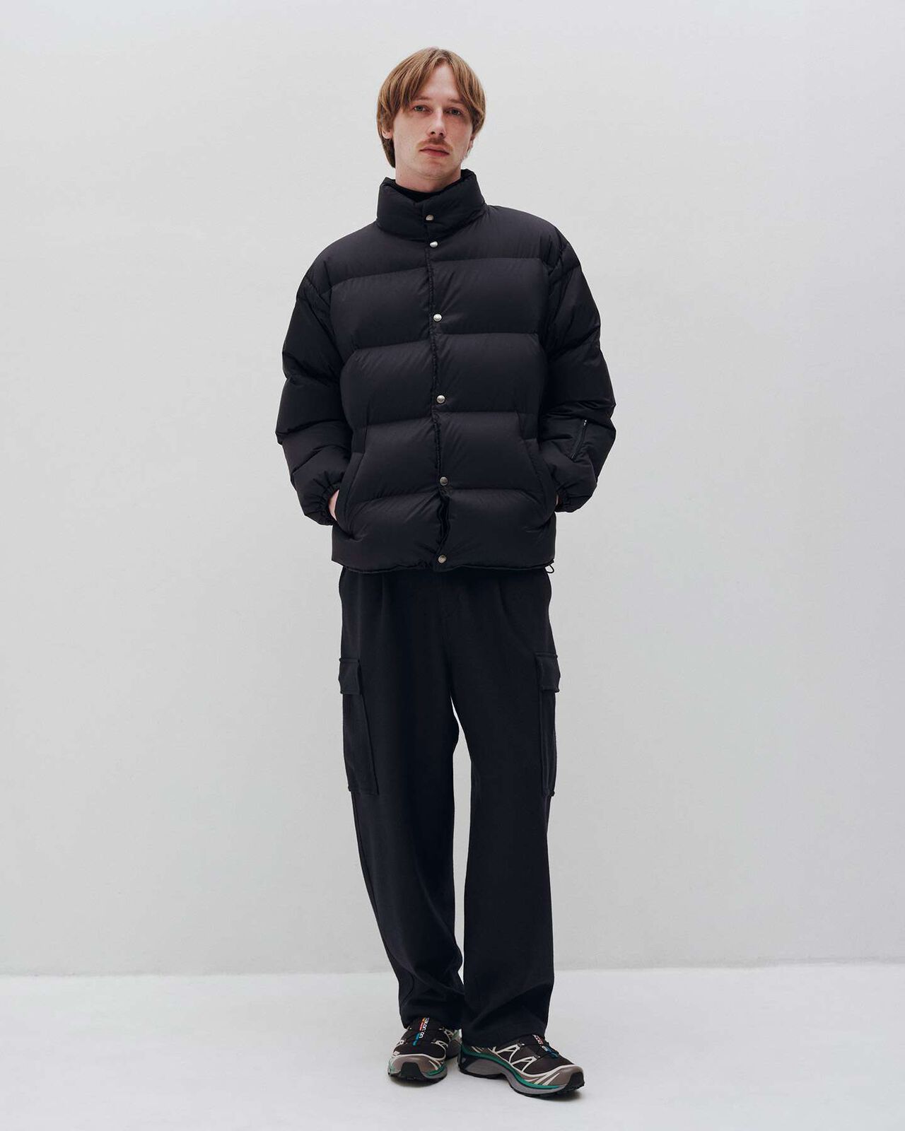 HARD MELTON 1TUCK TAPERED CARGO PANTS,NAVY, large image number 8