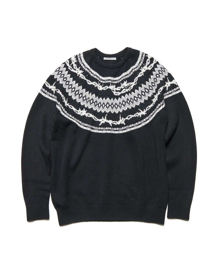 ENTANGLED NORDIC SWEATER,BLACK, medium image number 0