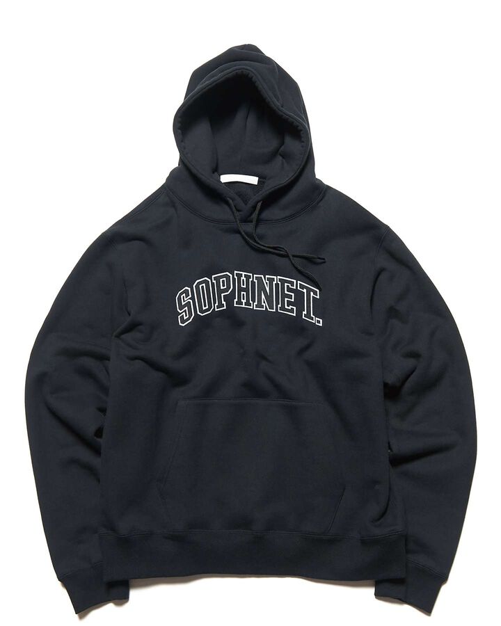COLLEGE LOGO SWEAT HOODIE,BLACK, medium