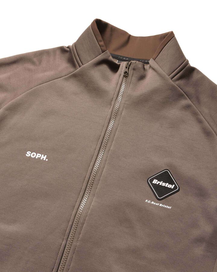 STRETCH FLEECE STAND COLLAR BLOUSON,MOCHA, medium image number 2