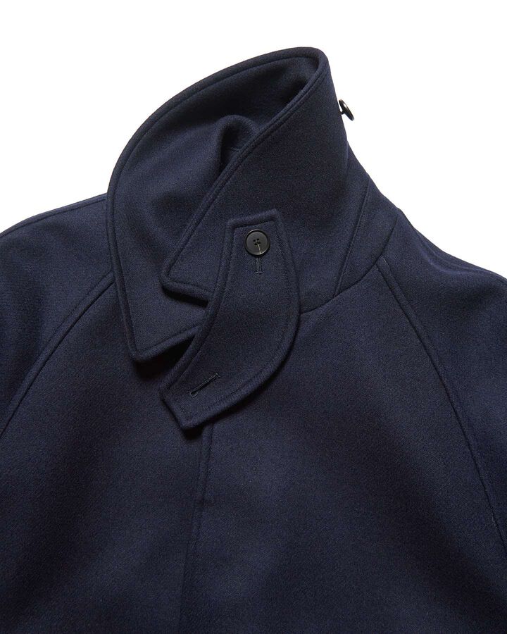 WOOL MELTON SHORT OVERCOAT,NAVY, medium image number 4