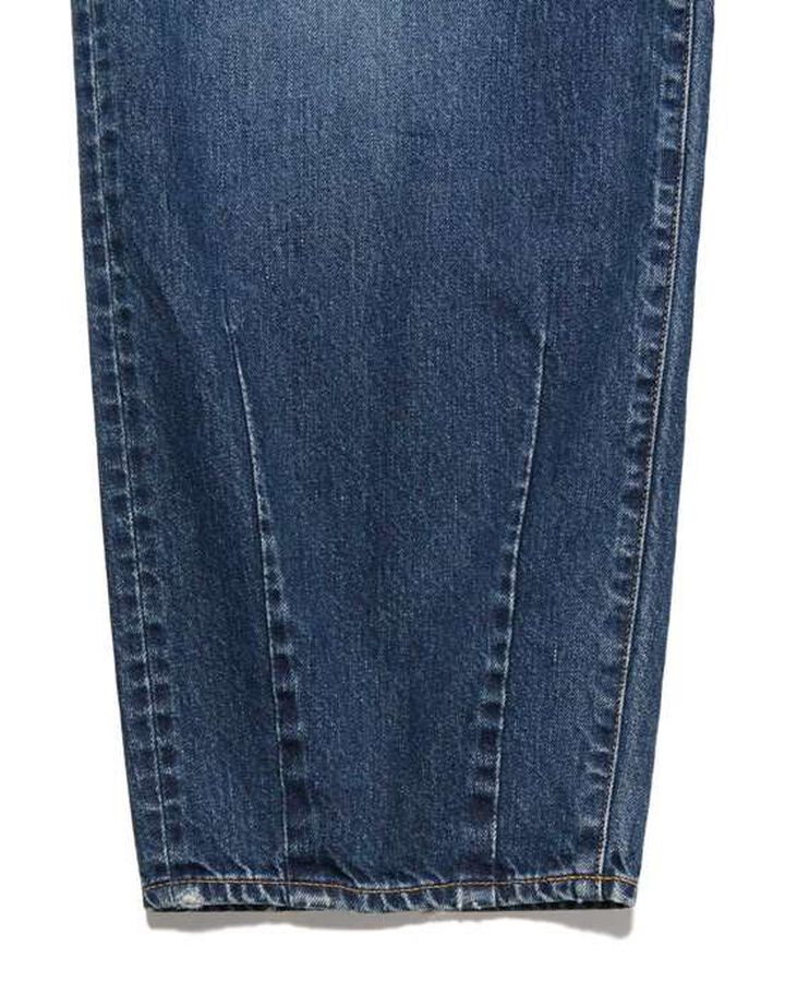 DAMAGED HEM TUCK WIDE STRAIGHT JEANS,INDIGO, medium image number 3