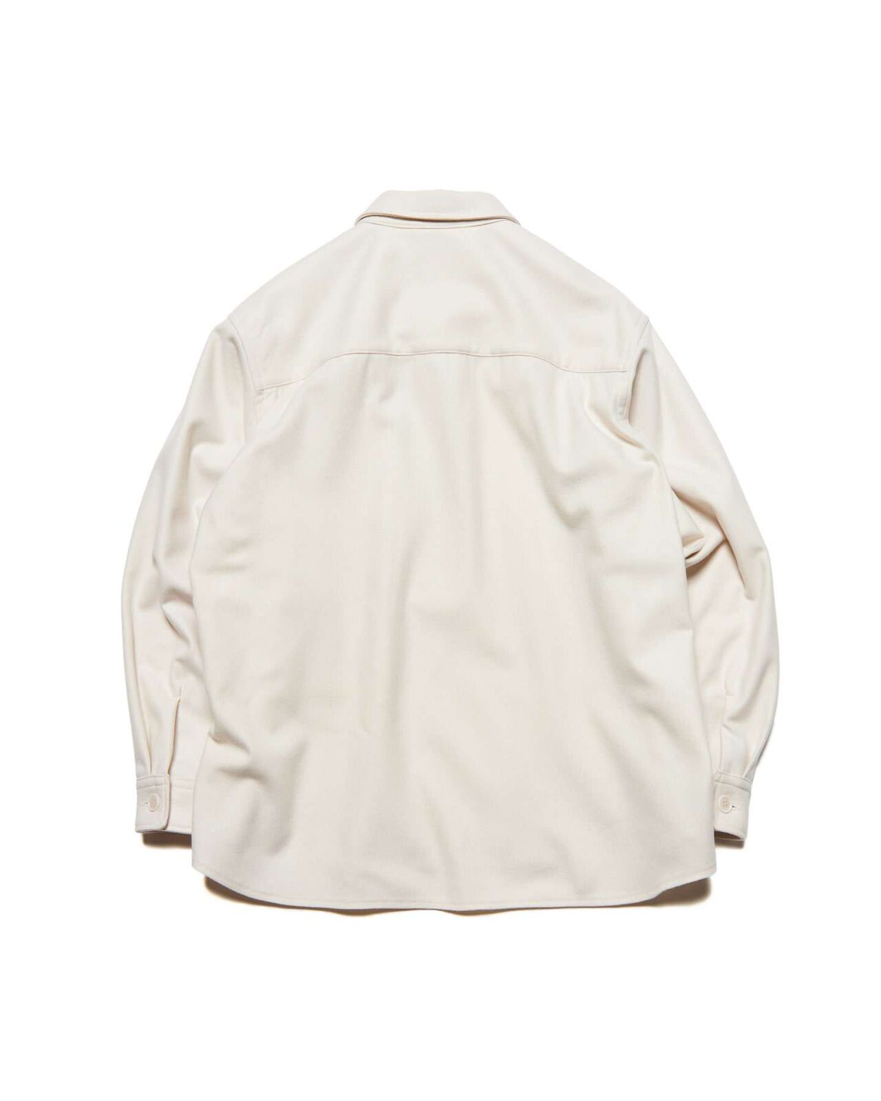 LIGHT MELTON WOOL HALF-ZIP SHIRT,OFF WHITE, large image number 1