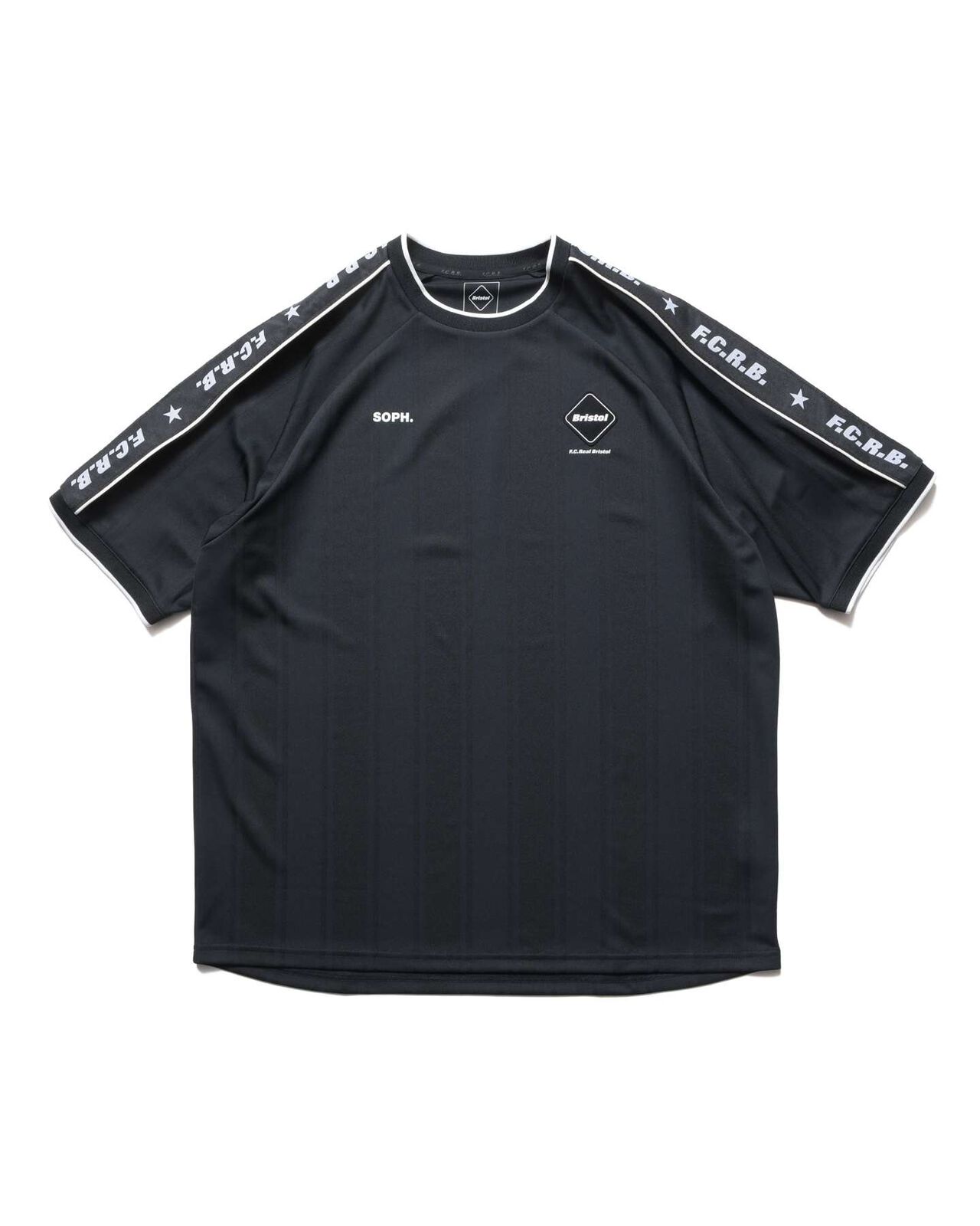 SHADOW WEAVE STRIPE S/S TOP,BLACK, large image number 0