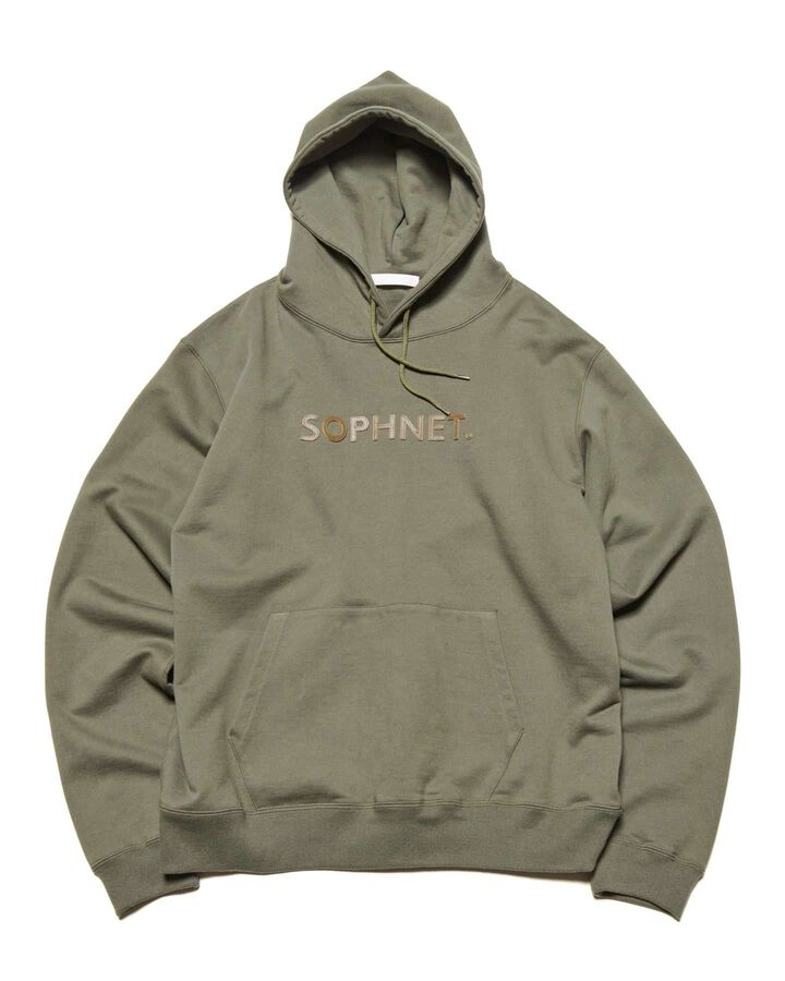 LOGO PATCH HOODIE,KHAKI, medium
