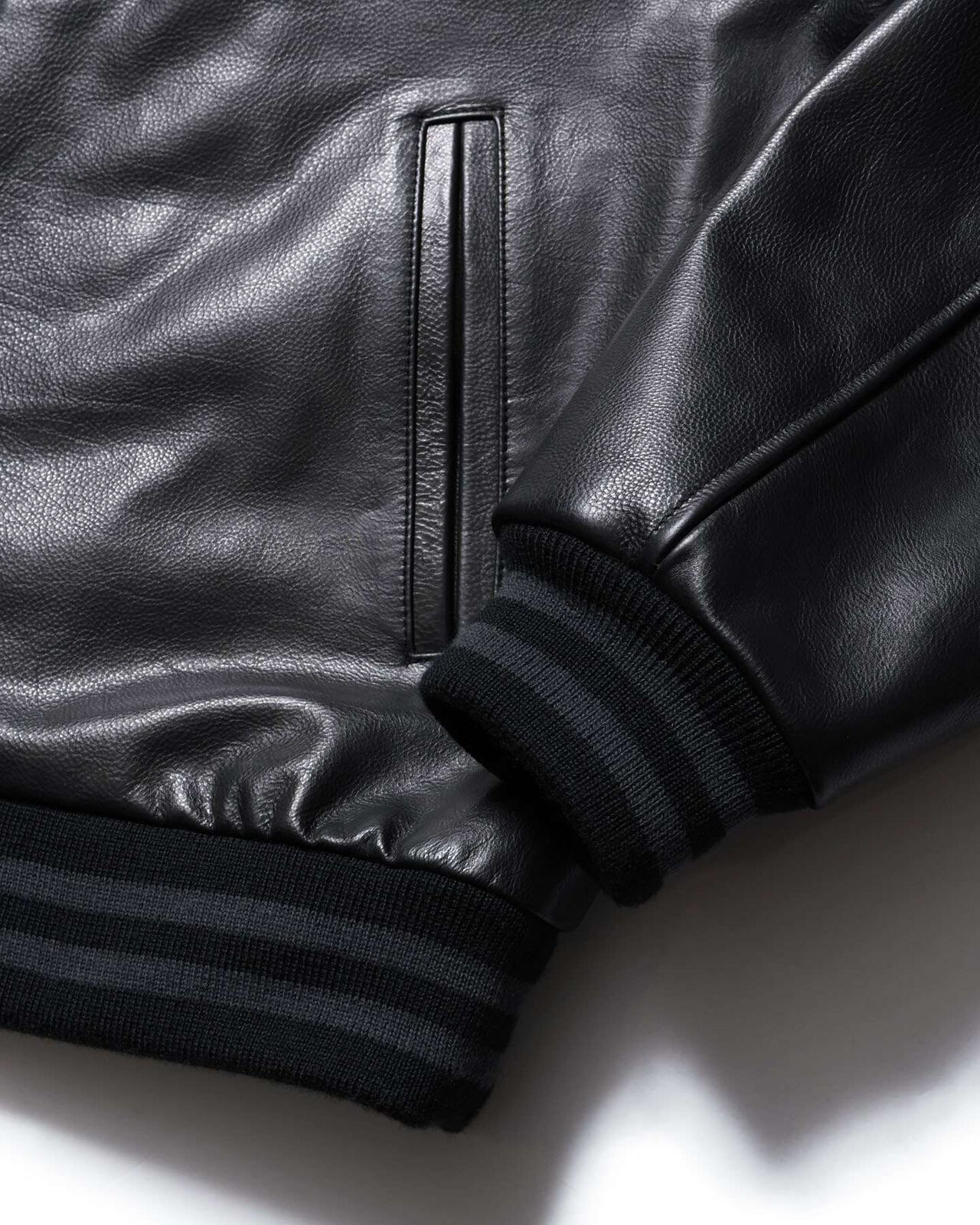 LEATHER TEAM VARSITY BLOUSON,BLACK, large image number 4