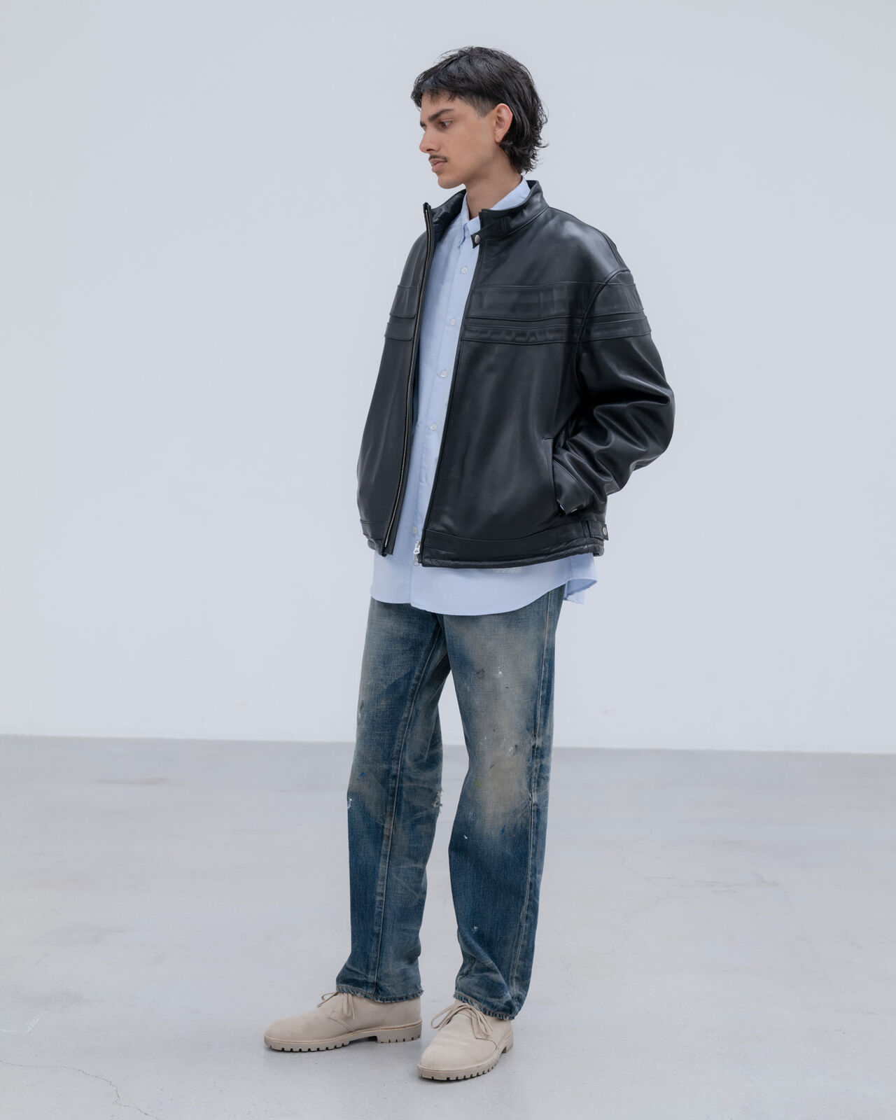 DAMAGED DENIM REGULAR-FIT JEANS,INDIGO, large image number 8