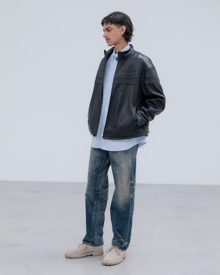 DAMAGED DENIM REGULAR-FIT JEANS,INDIGO, medium image number 8