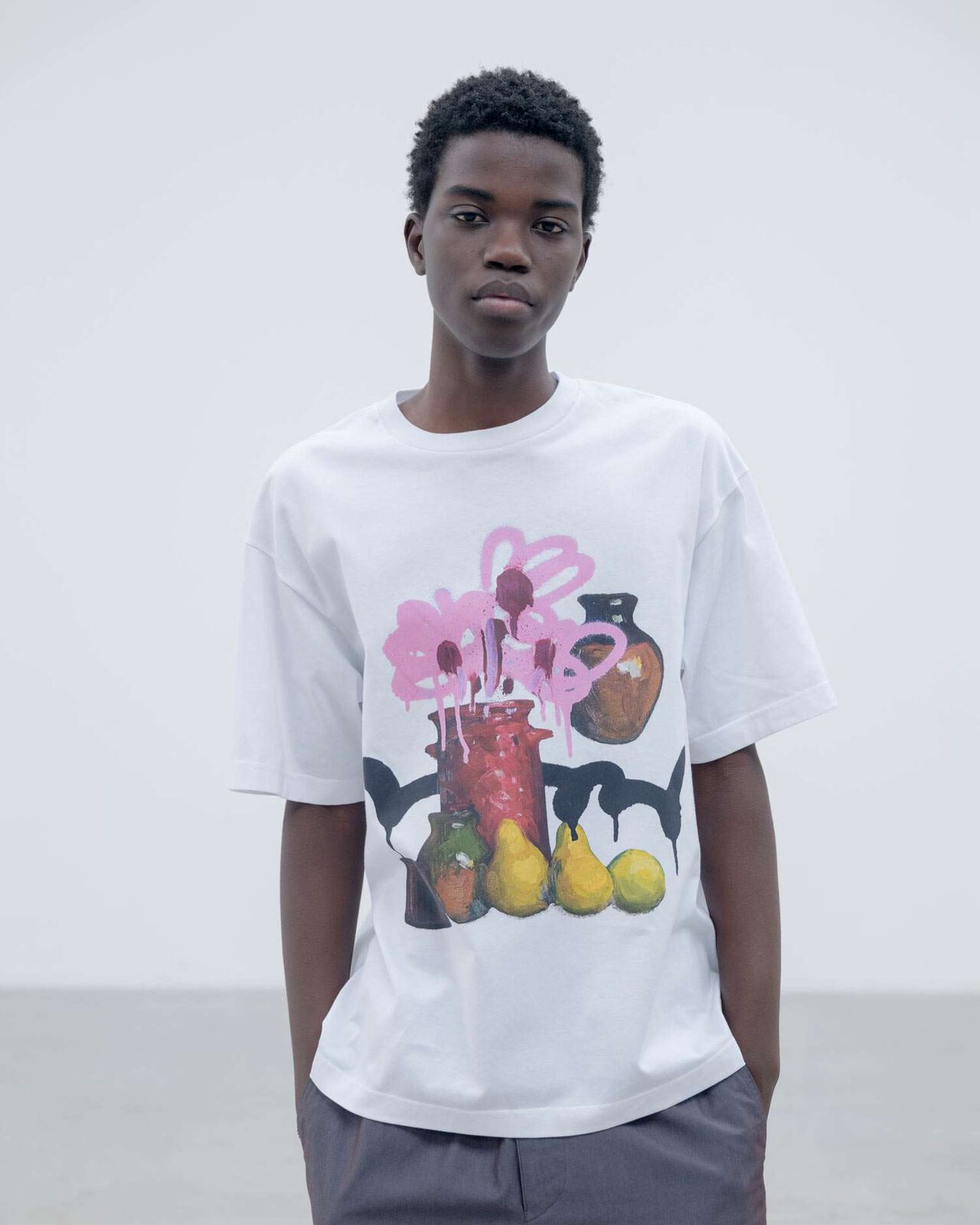 MICHAEL CHERNO: RED VASE TEE,WHITE, large image number 4
