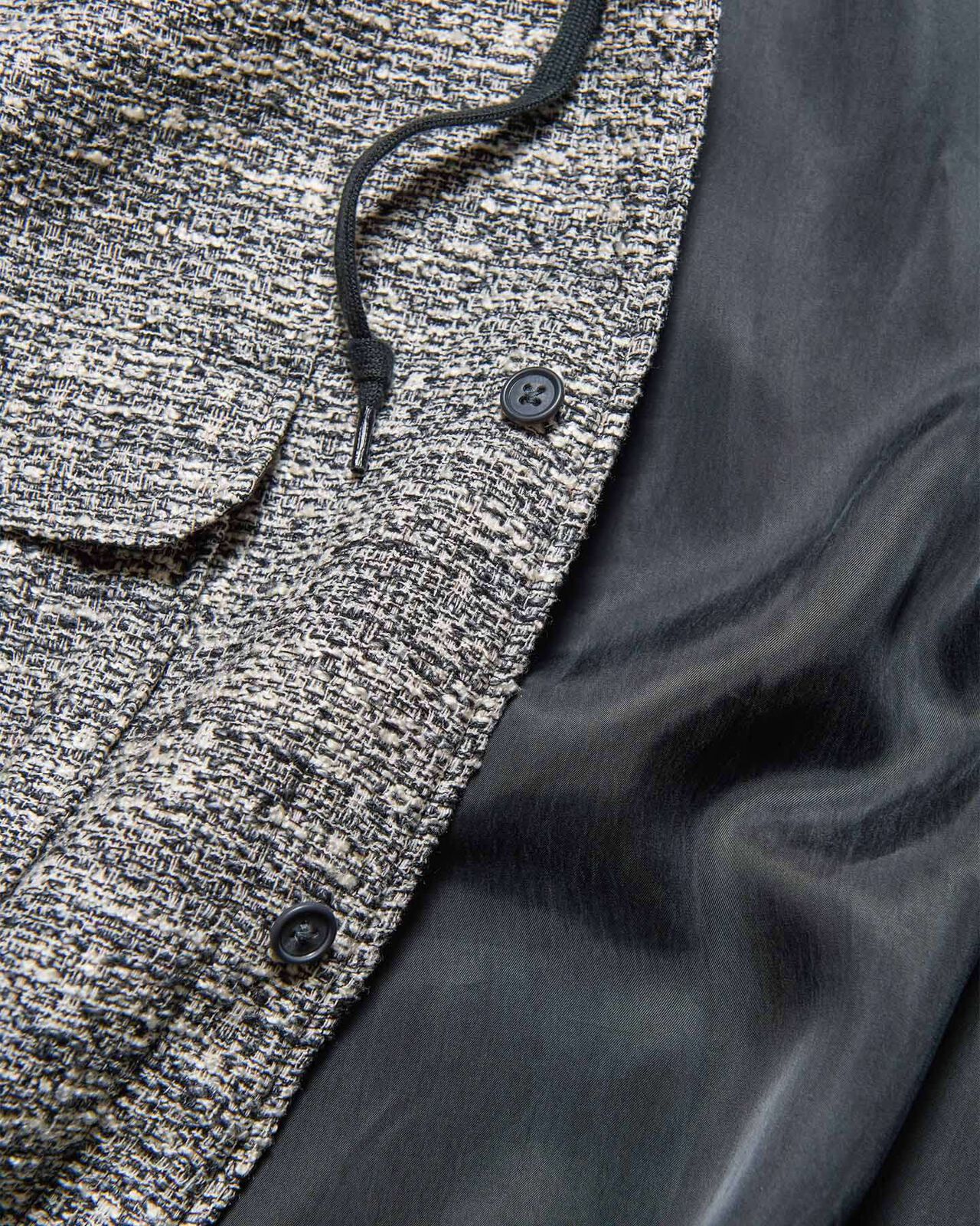 FANCY TWEED HOODED SHIRT,B, large image number 3