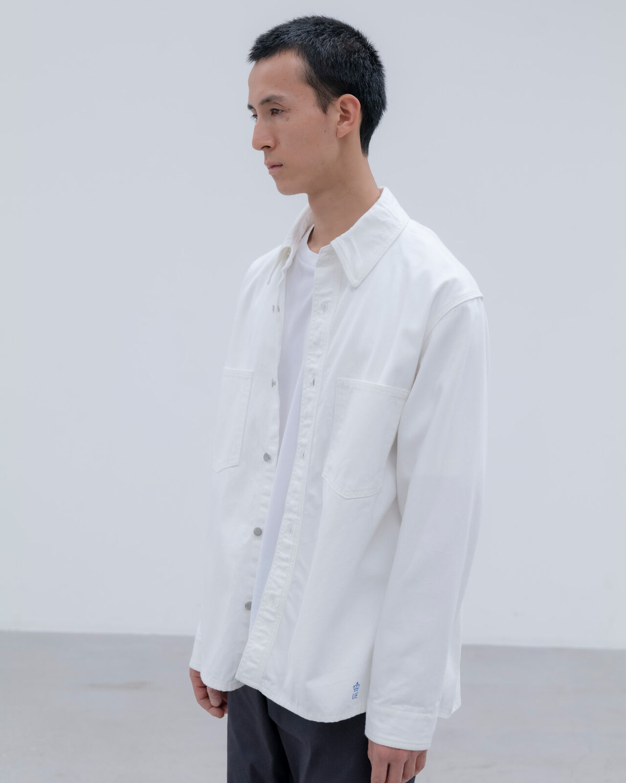 NEP DENIM DOUBLE POCKET SHIRT,BLACK, large image number 6