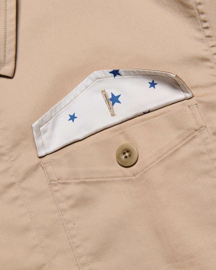 STRETCH TWILL FATIGUE SHIRT,BEIGE, medium image number 4