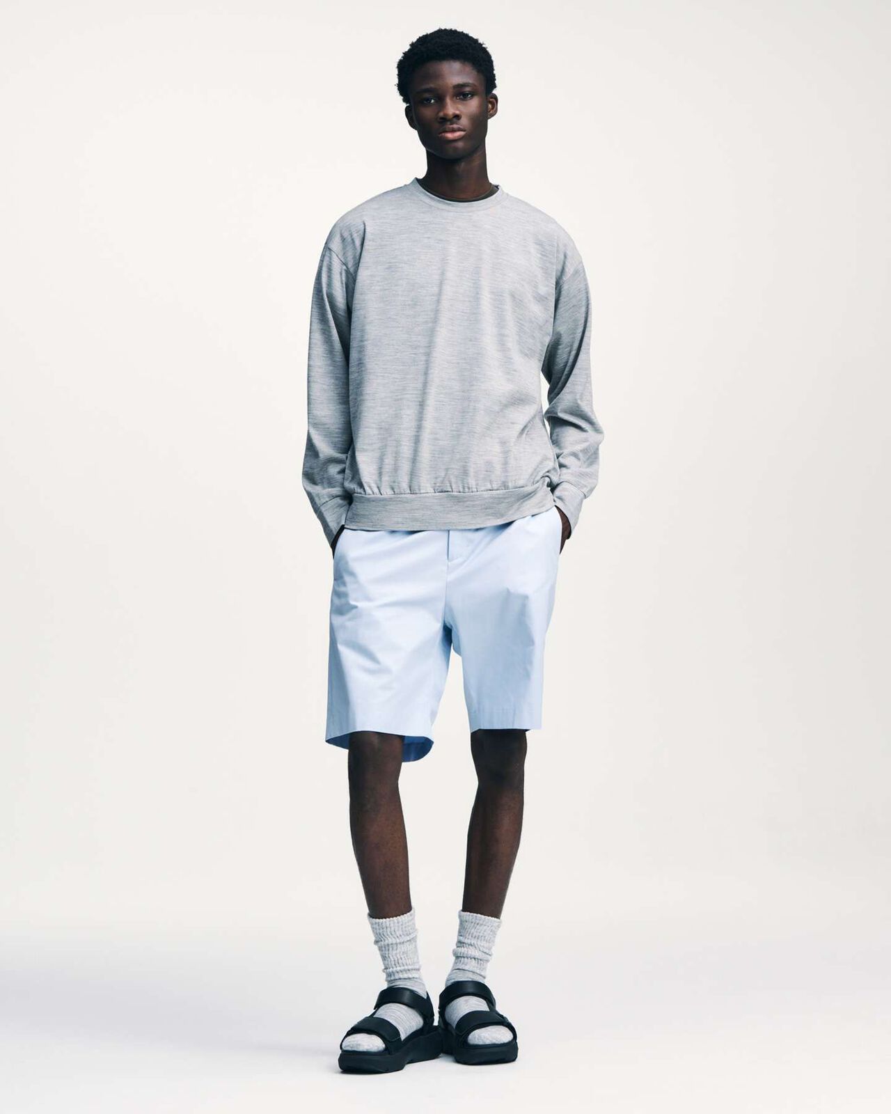 CHINO SHORTS,LIGHT BLUE, large image number 6