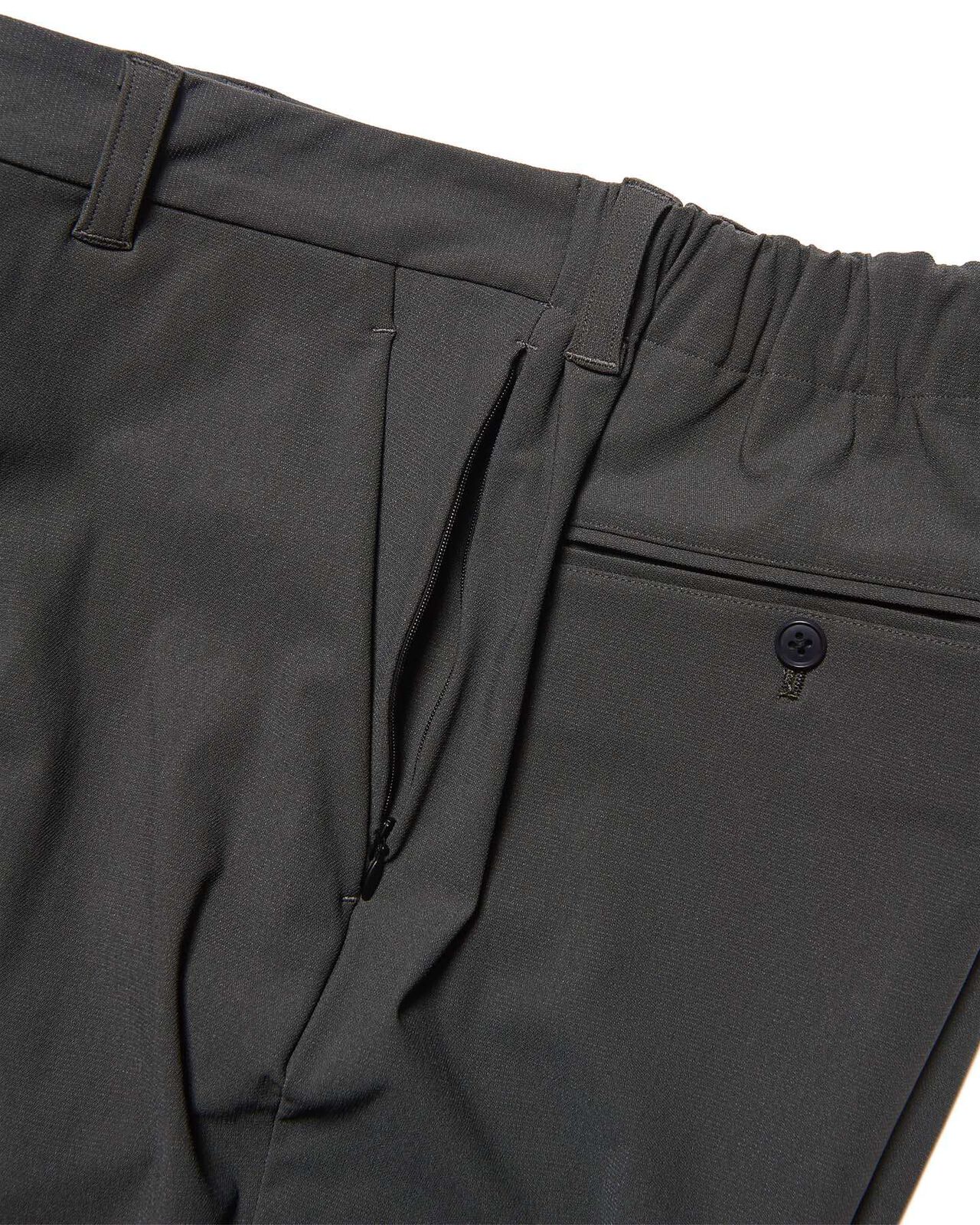 4-WAY STRETCH SLIM-FIT SHIRRING SLACKS,CHARCOAL GRAY, large image number 2