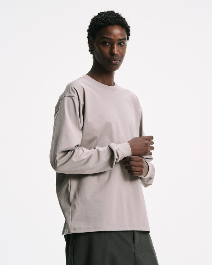 LUSTER COTTON ESSENTIAL L/S TEE,BLACK, medium image number 3