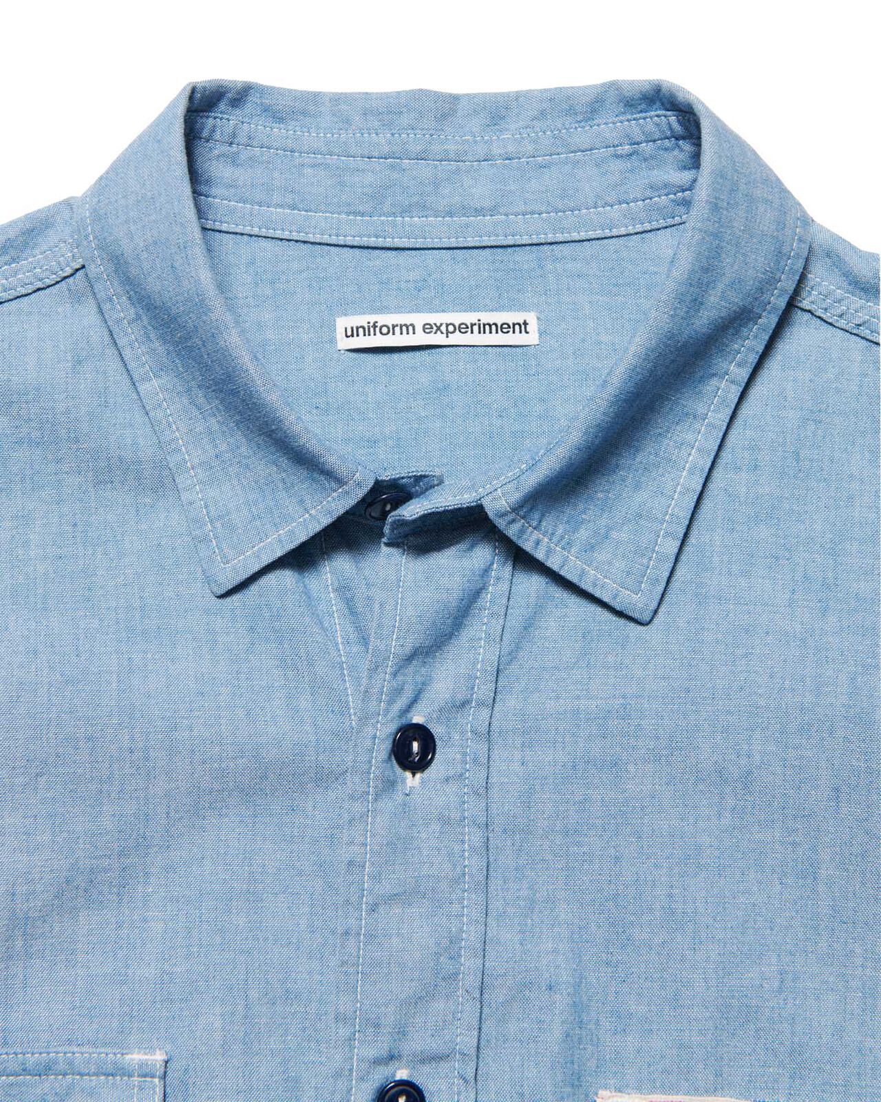 WASHED CHAMBRAY SHIRT,LIGHT INDIGO, large image number 2