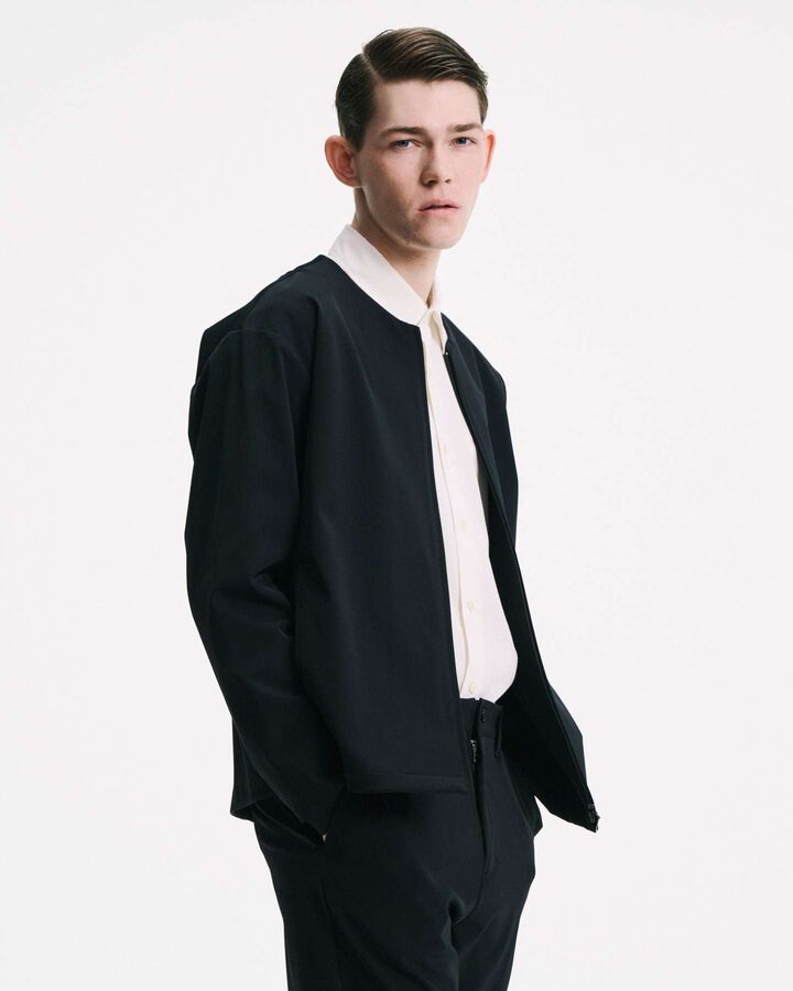 4WAY STRETCH ZIP-UP TECH CARDIGAN,CHARCOAL GRAY, medium image number 5