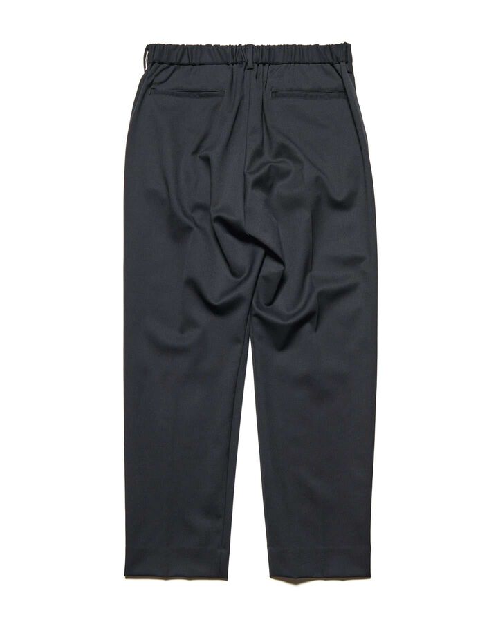 FLANNEL WOOL SHIRRING SLIM-FIT SLACKS,BLACK, medium image number 2
