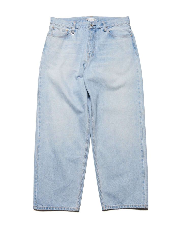 WASHED DENIM BOLD-FIT JEANS,LIGHT INDIGO, medium image number 0