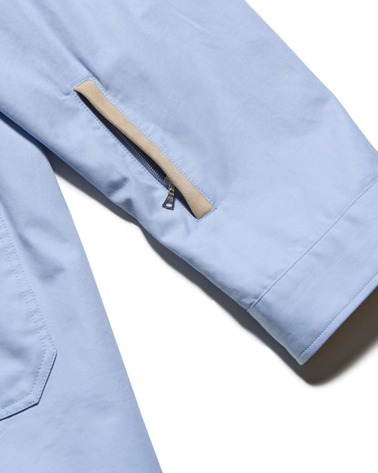 LEATHER COLLAR COVERALL,LIGHT BLUE, large image number 5