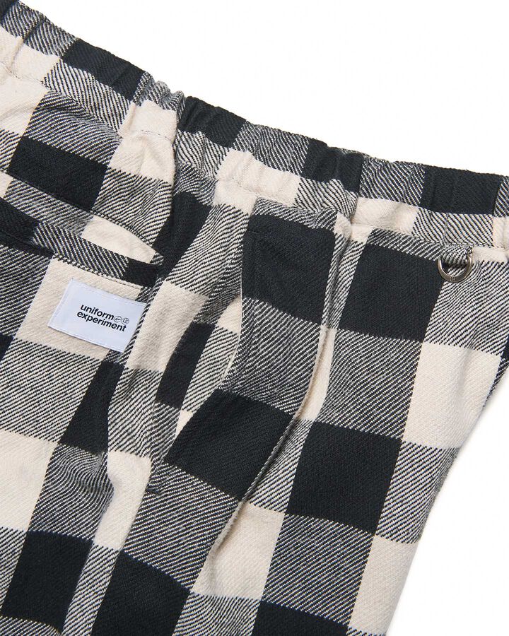 LINE FLANNEL CHECK EASY PANTS,BLACK, medium image number 5