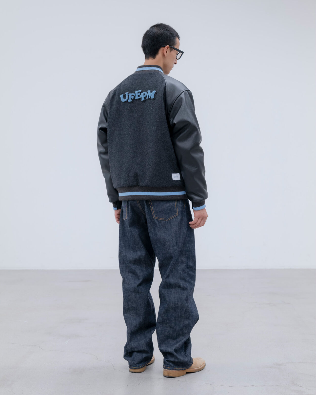 RIGID DENIM WIDE-FIT JEANS,INDIGO, large image number 6
