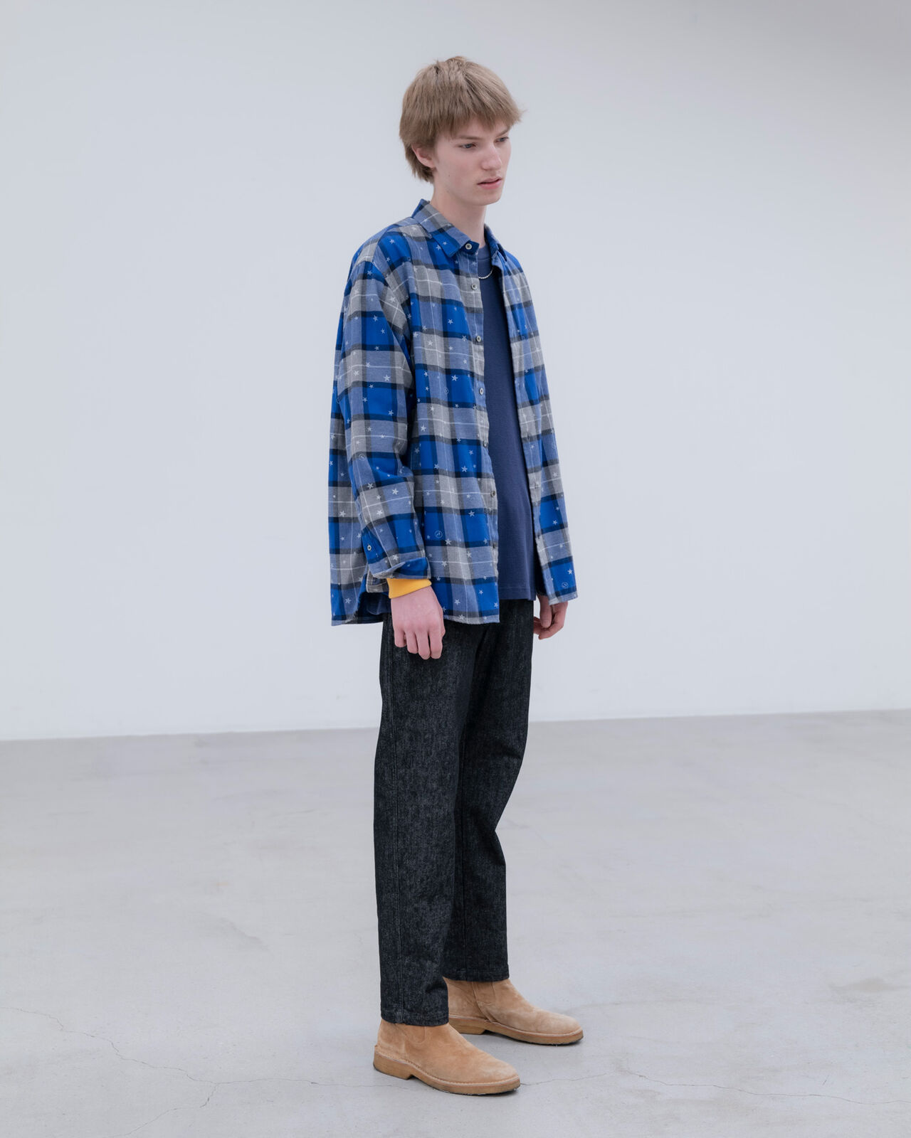 HIGH STRETCH DENIM TAPERED PANTS,INDIGO, large image number 5
