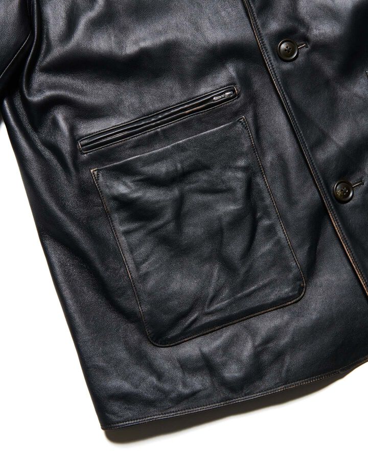 LEATHER CAR COAT,BLACK, medium image number 5