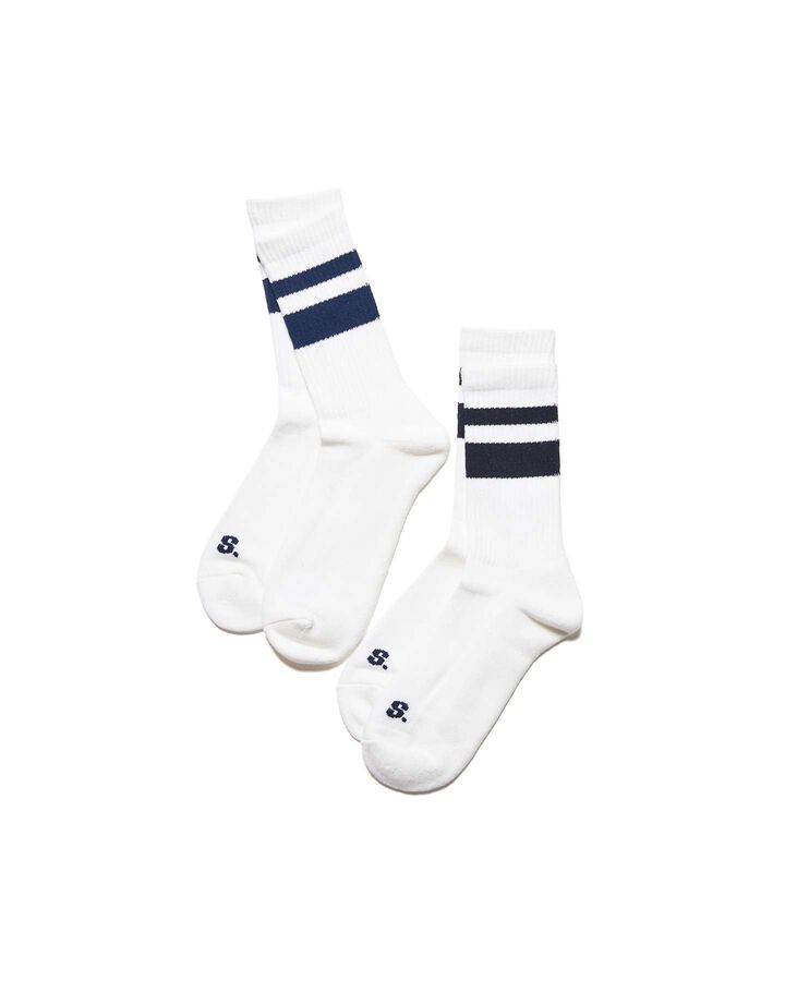 2-PACK RIB LINE SOCKS,WHITE, medium image number 1