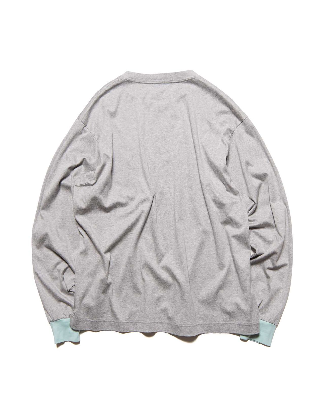 COLLEGE LOGO COLOR RIBBED L/S WIDE TEE,GRAY, large image number 1