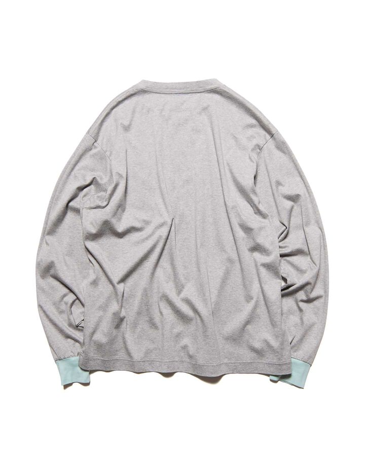 COLLEGE LOGO COLOR RIBBED L/S WIDE TEE,GRAY, medium image number 1