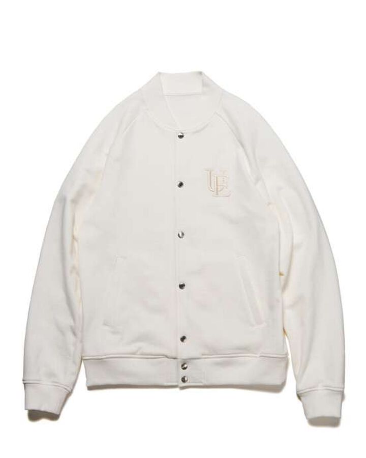 SWEAT VARSITY JACKET,WHITE, medium image number 0