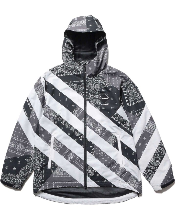 PATCHWORK STRIPE PRACTICE JACKET,BLACK, medium