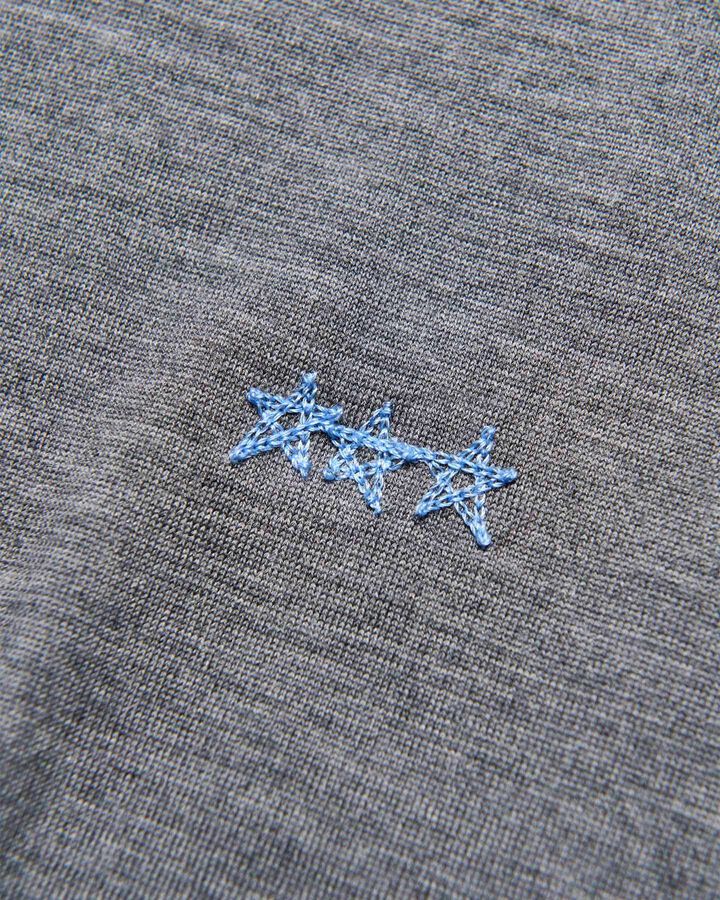 STAR STITCHED WASHABLE SWEATER,GRAY, medium image number 2