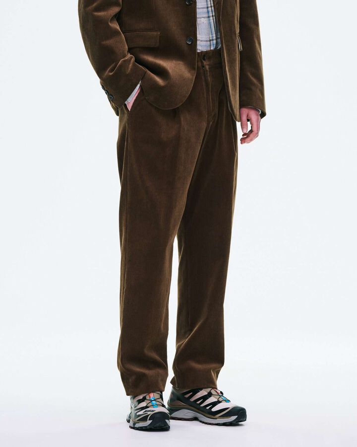 CORDUROY SHIRRING SLACKS,BLACK, medium image number 4
