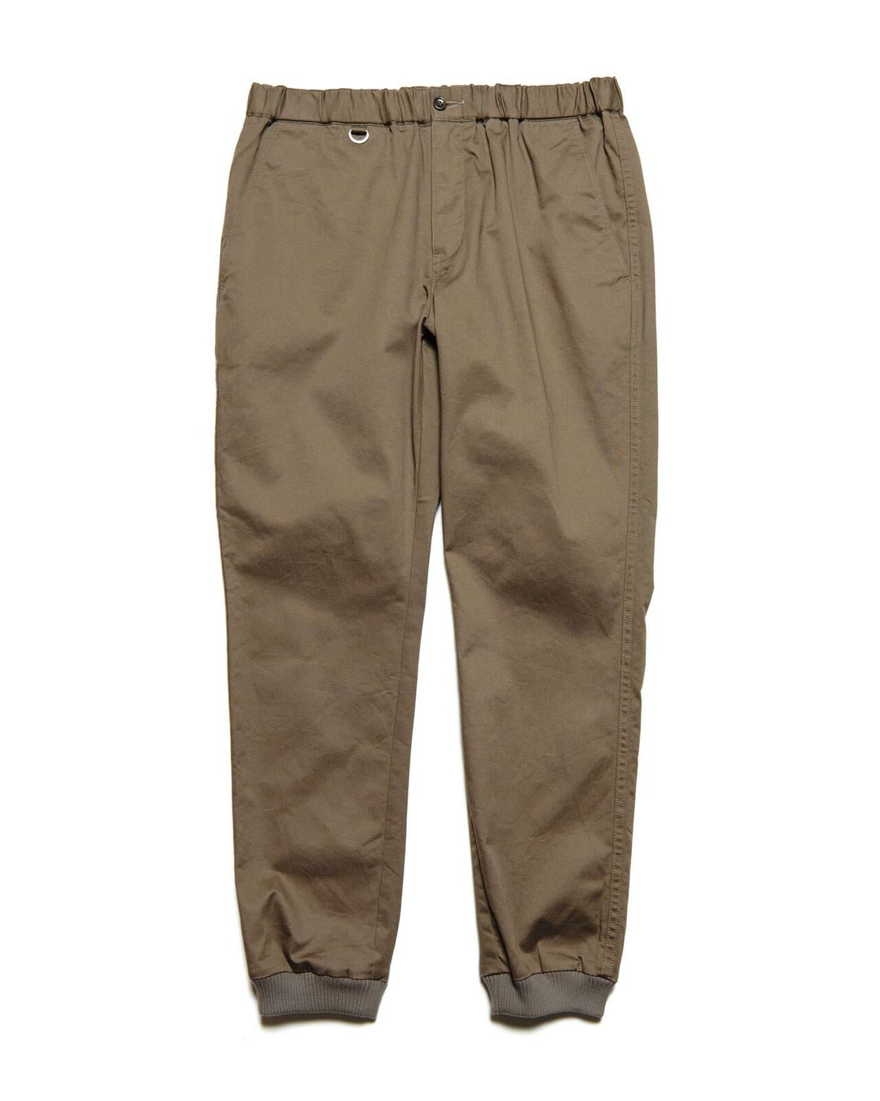 COTTON STRETCH TWILL SLIM-FIT RIBBED PANTS,KHAKI, large image number 0