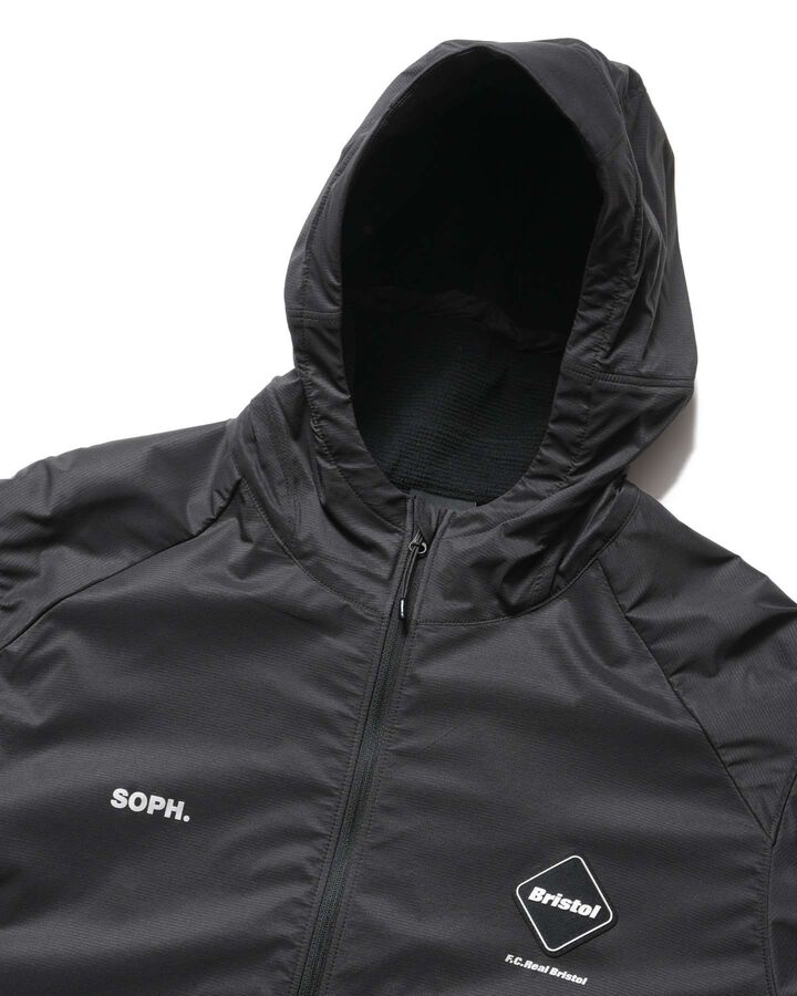 GRID FLEECE HYBRID HOODIE,BLACK, medium image number 2