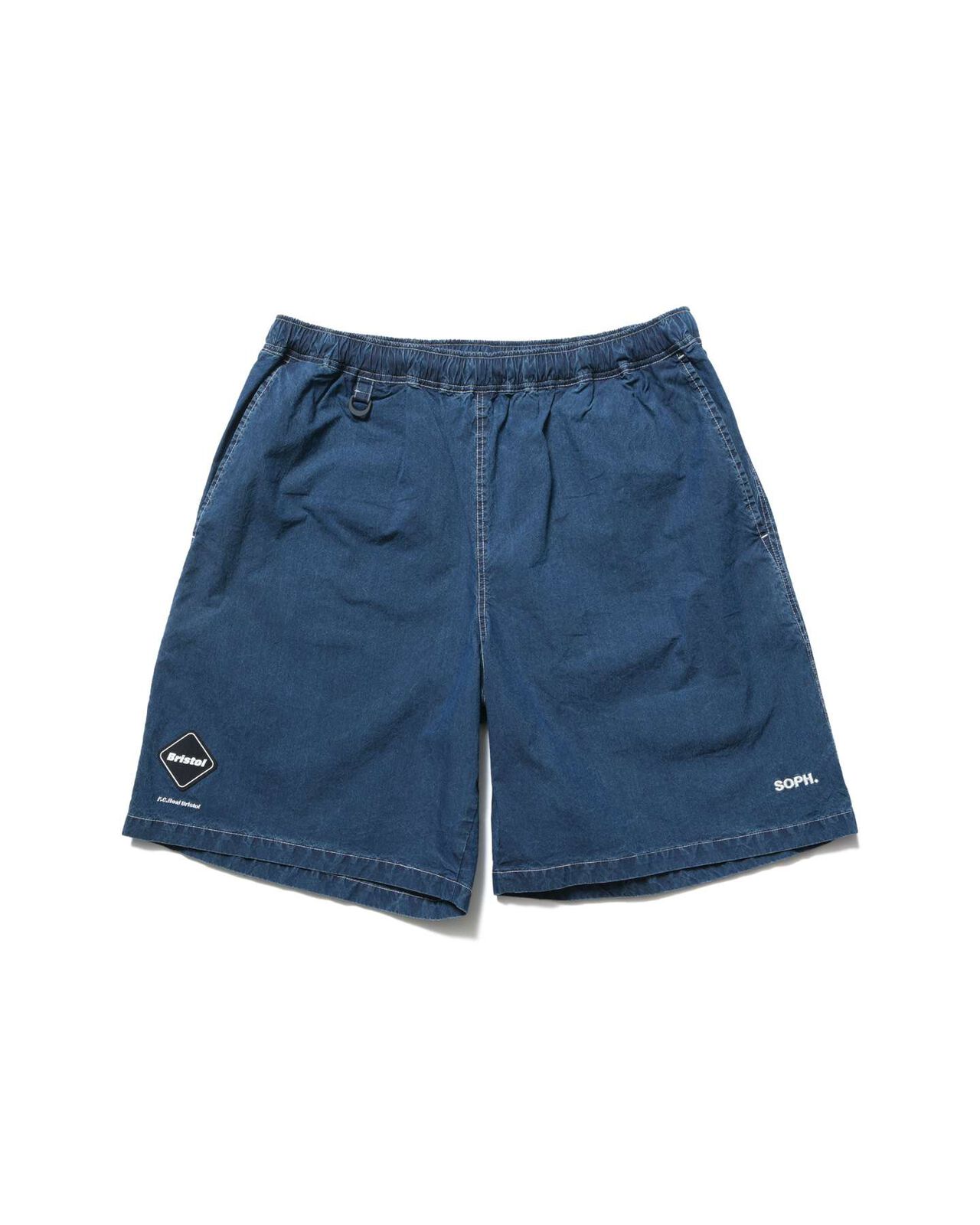 WASHED CRISP DENIM EASY SHORTS,INDIGO, large image number 0