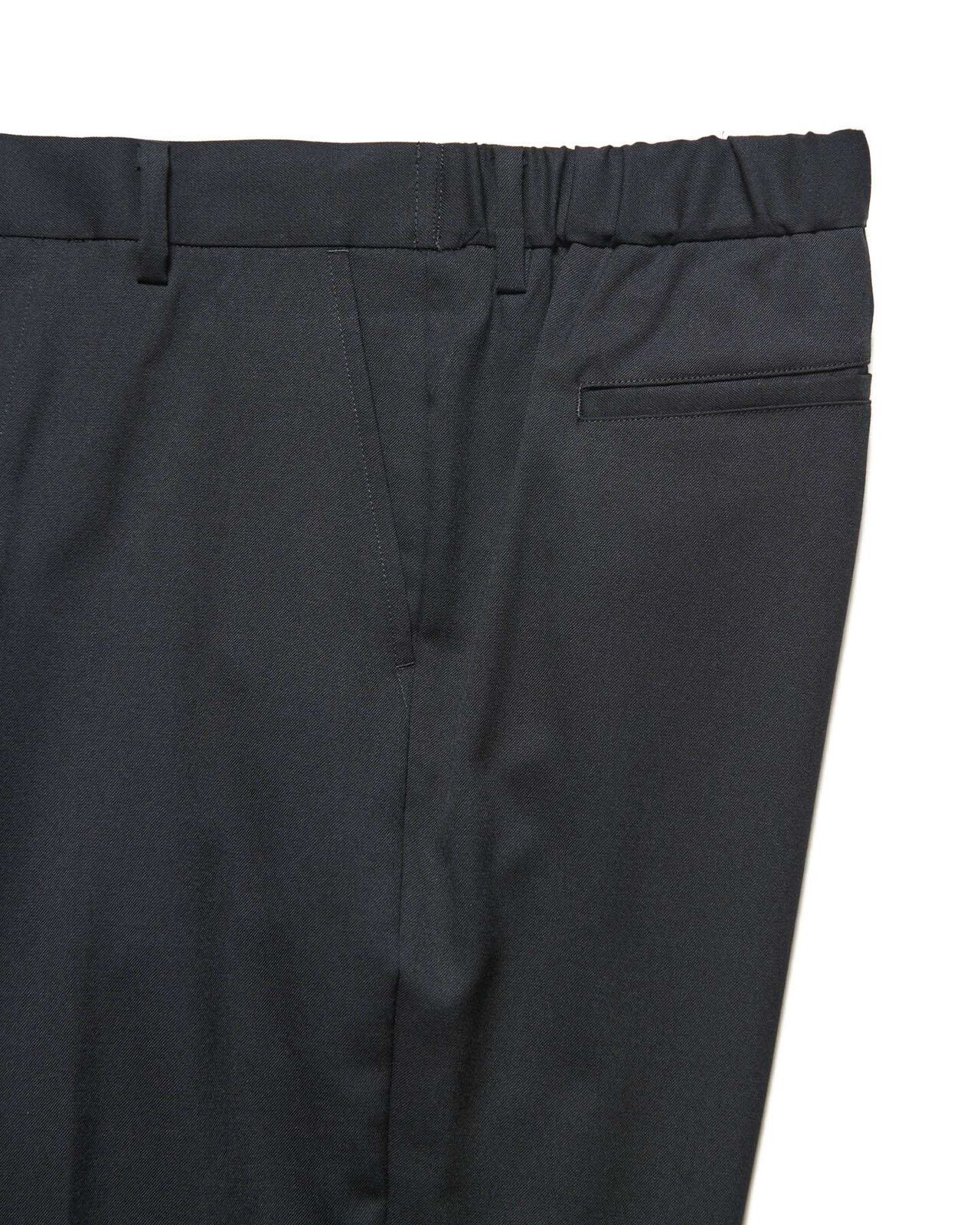 FLANNEL WOOL SHIRRING SLIM-FIT SLACKS,BLACK, large image number 3
