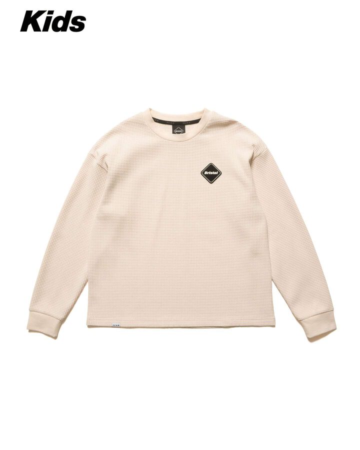 TECH WAFFLE L/S LOUNGE TOP,OFF WHITE, medium