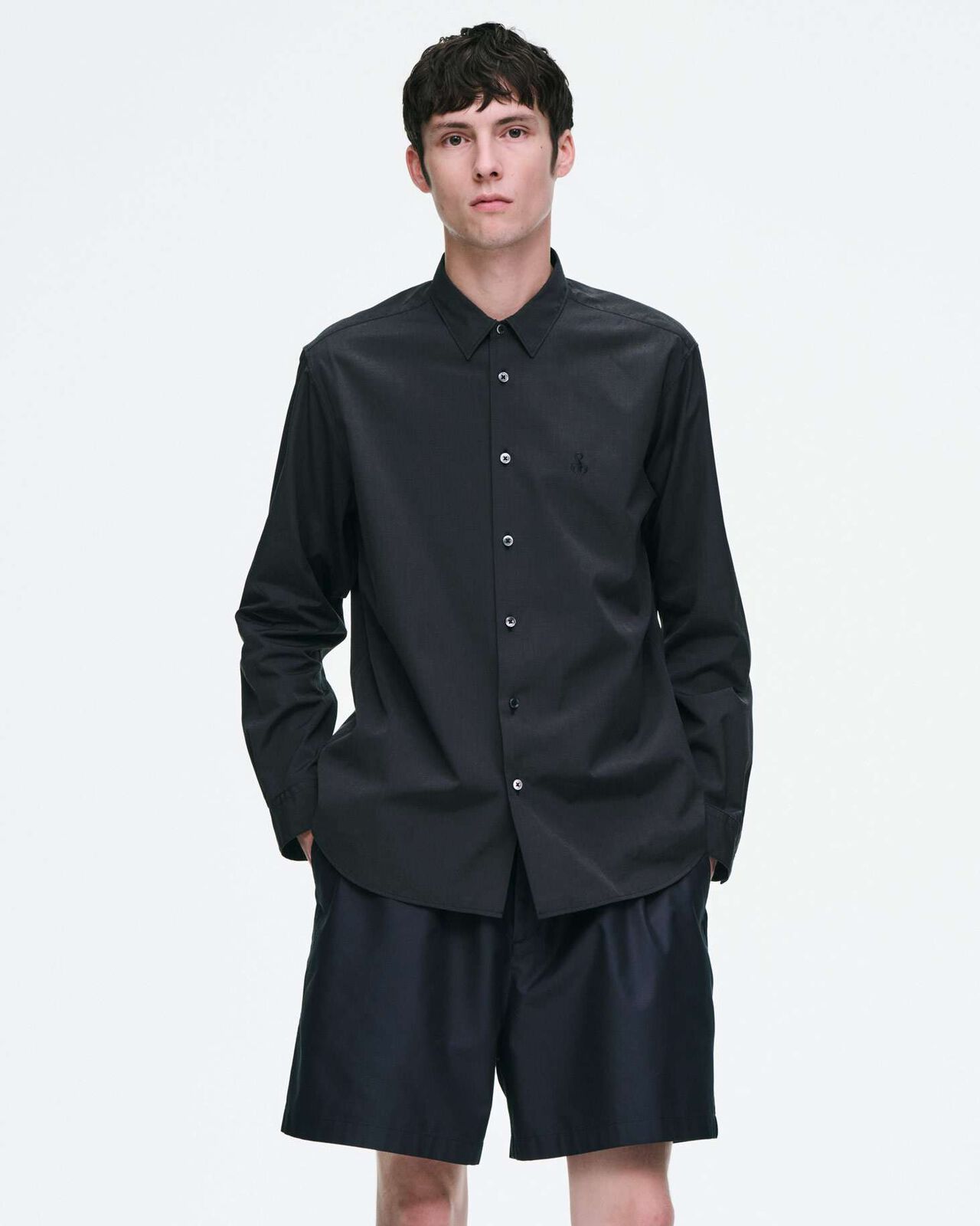 BROADCLOTH EASY SHORTS,BLACK, large image number 4