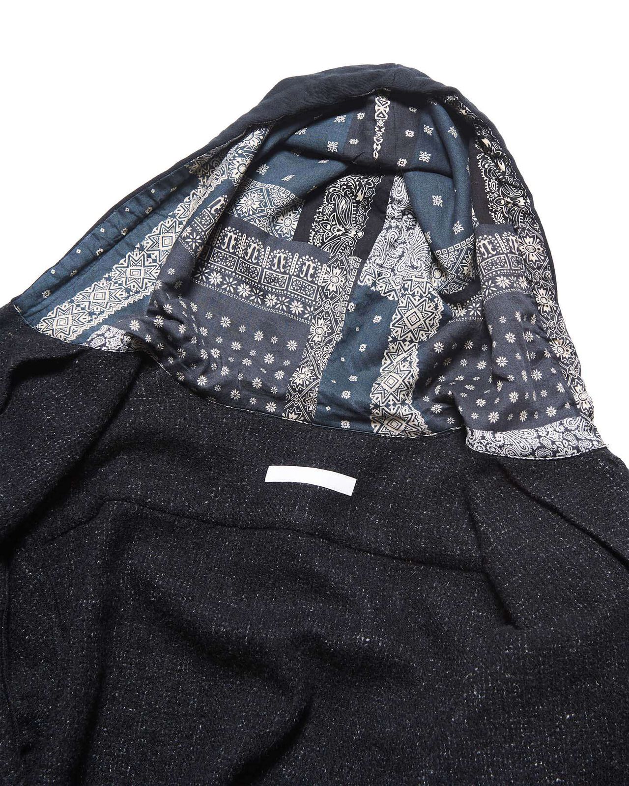 LINEN WOOL HOODED SHIRT,BLACK, large image number 2