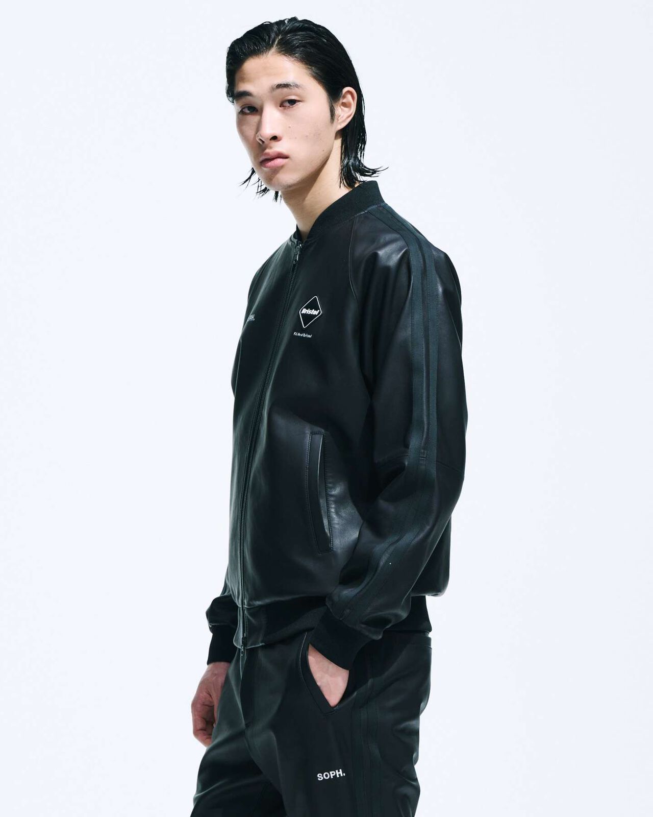 LEATHER TRACK JACKET,BLACK, large image number 7