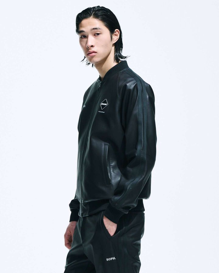 LEATHER TRACK JACKET,BLACK, medium image number 7