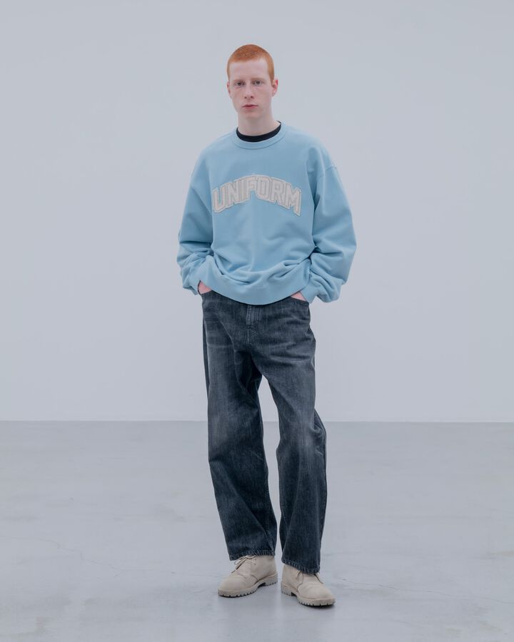 CUT-OUT LOGO SWEATSHIRT,LIGHT BLUE, medium image number 4