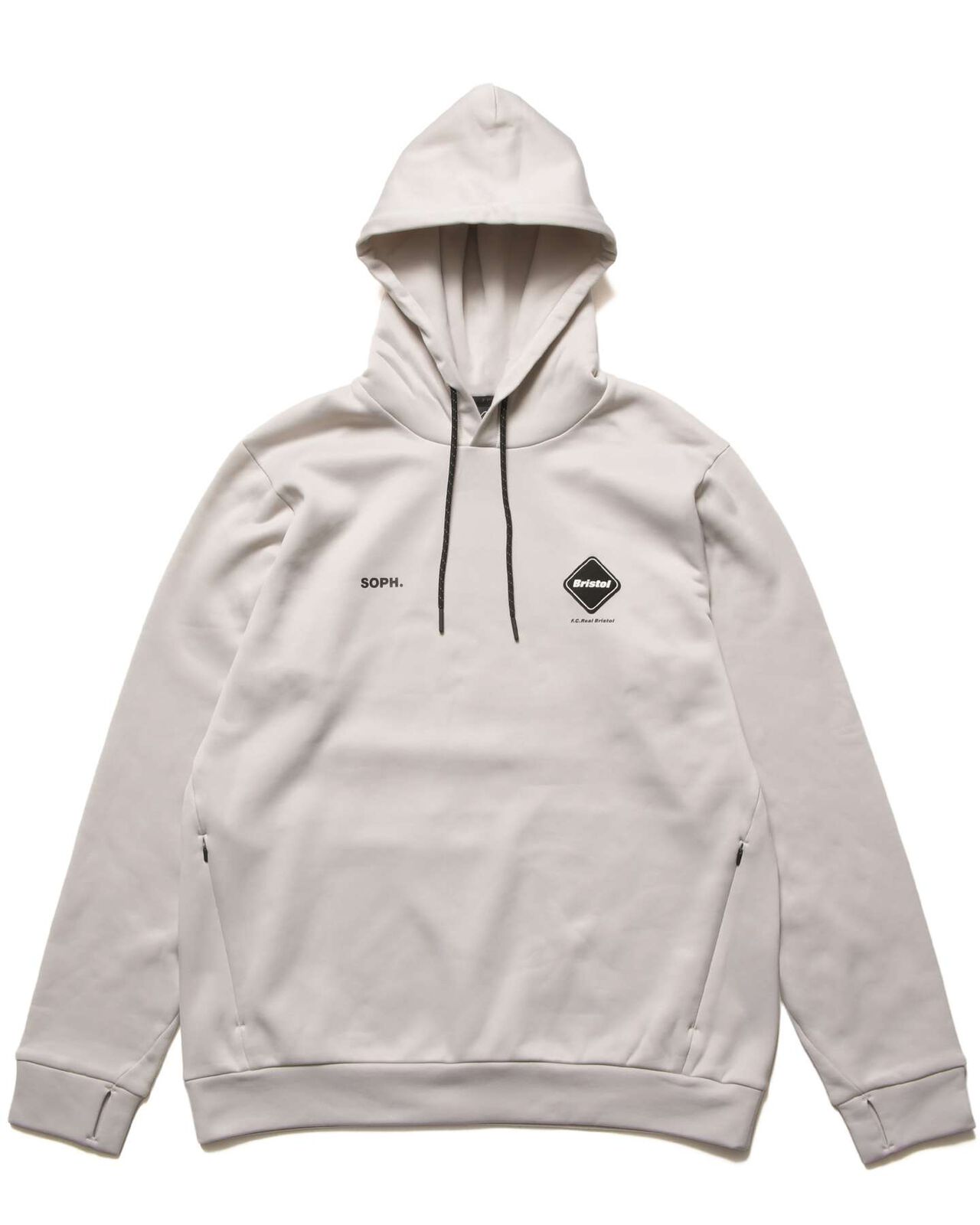 STRETCH FLEECE HOODIE,LIGHT GRAY, large image number 0