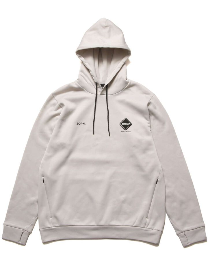 STRETCH FLEECE HOODIE,LIGHT GRAY, medium